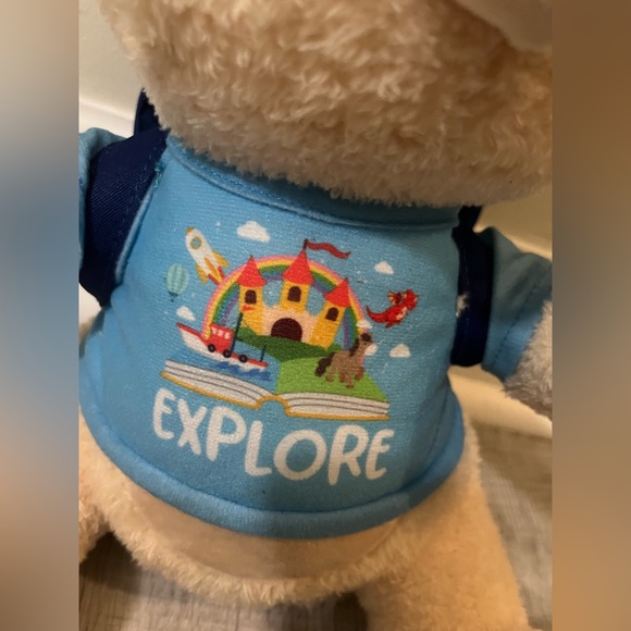 Spark Create Imagine Musical Light Up Tan Bear w/Blue Explore Backpack 14" Plush - Picture 8 of 11